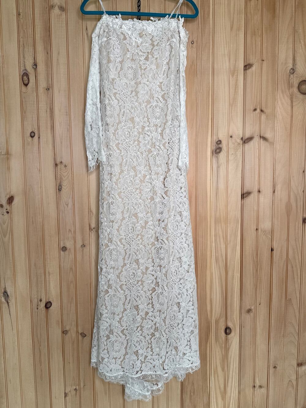 NWT Lulus Romance Dreamer White Lace Off-the-Shoulder Maxi Dress Small
